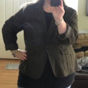 Fitted khaki green blazer